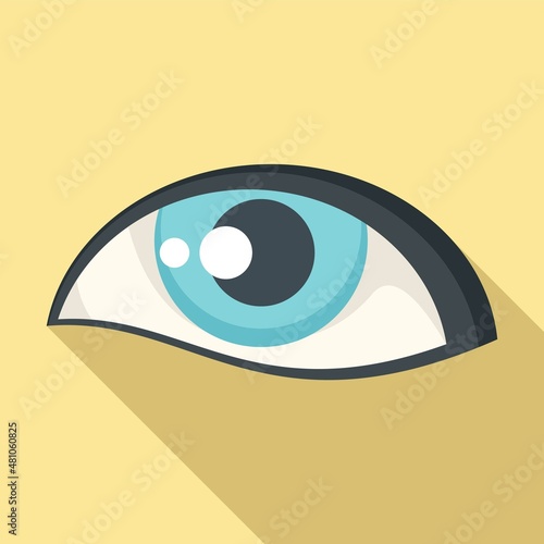 Eye see icon flat vector. Look vision