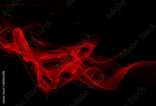 Red Smoke abstract on black background, fire design