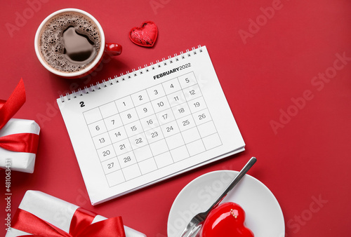 Calendar with cup of coffee...