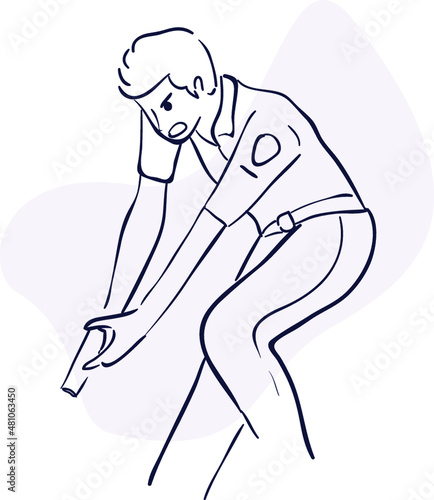 design vector oneline drawing police with gun