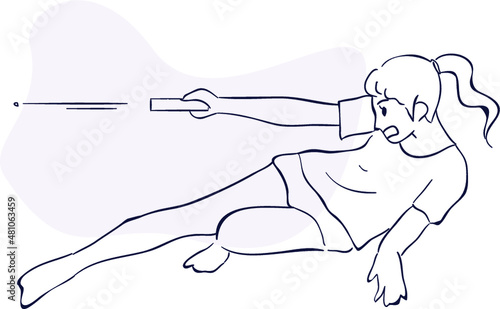 design vector oneline drawing police with gun
