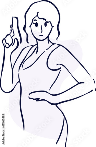 design vector oneline drawing police with gun
