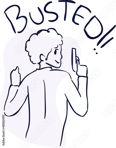 design vector oneline drawing police with gun