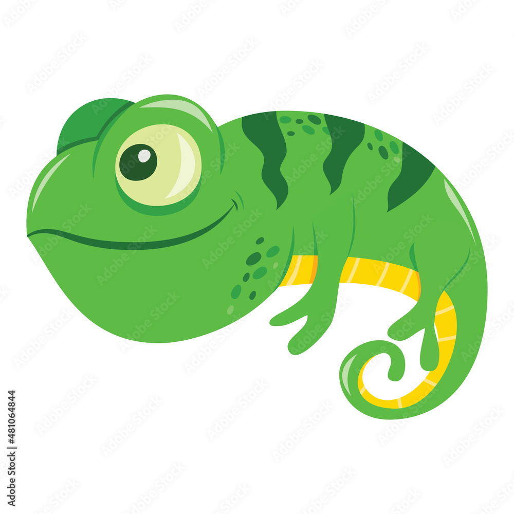 Obraz premium Cute Cartoon Chameleon Lizard