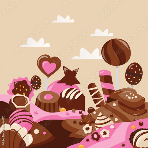 Whimsical Chocolate Sweets Land
