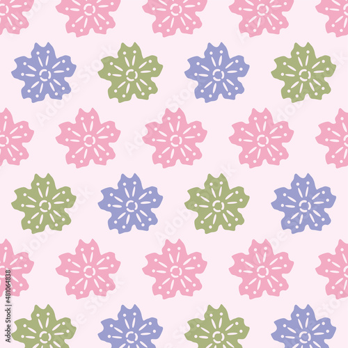 沖縄紅型シンプルパターン　イラスト素材