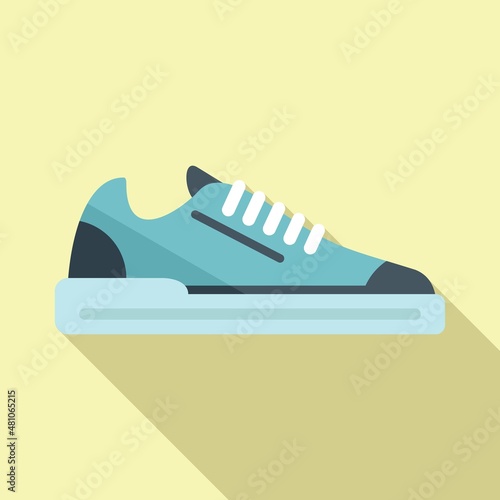Sneaker shoe icon flat vector. Run footwear