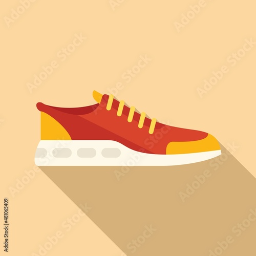 Gym sneaker icon flat vector. Run design