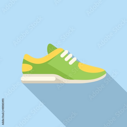 Modern sneaker icon flat vector. Sport shoe