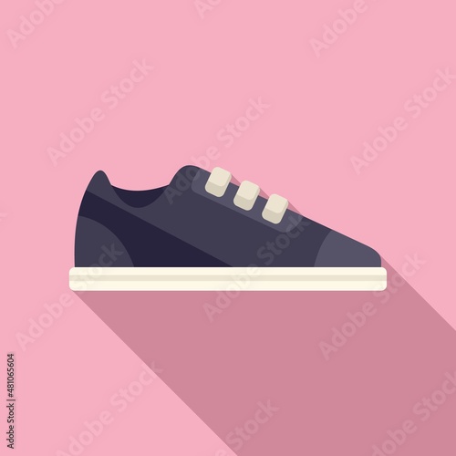 Shop sneaker icon flat vector. Sport shoe