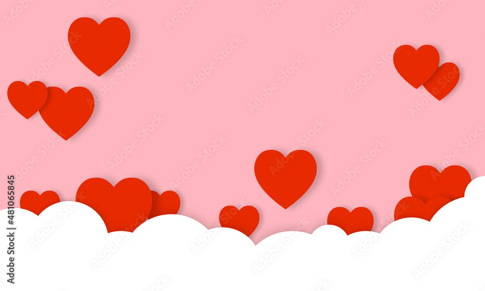 heart shaped balloons in the sky. Valentines day, Illustration of love. Vector EPS 10. heart shaped balloons in the sky. Valentines day, Illustration of love. Vector EPS 10.