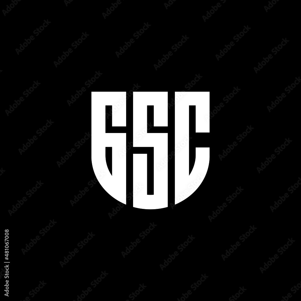 GSC letter logo design with black background in illustrator, vector ...