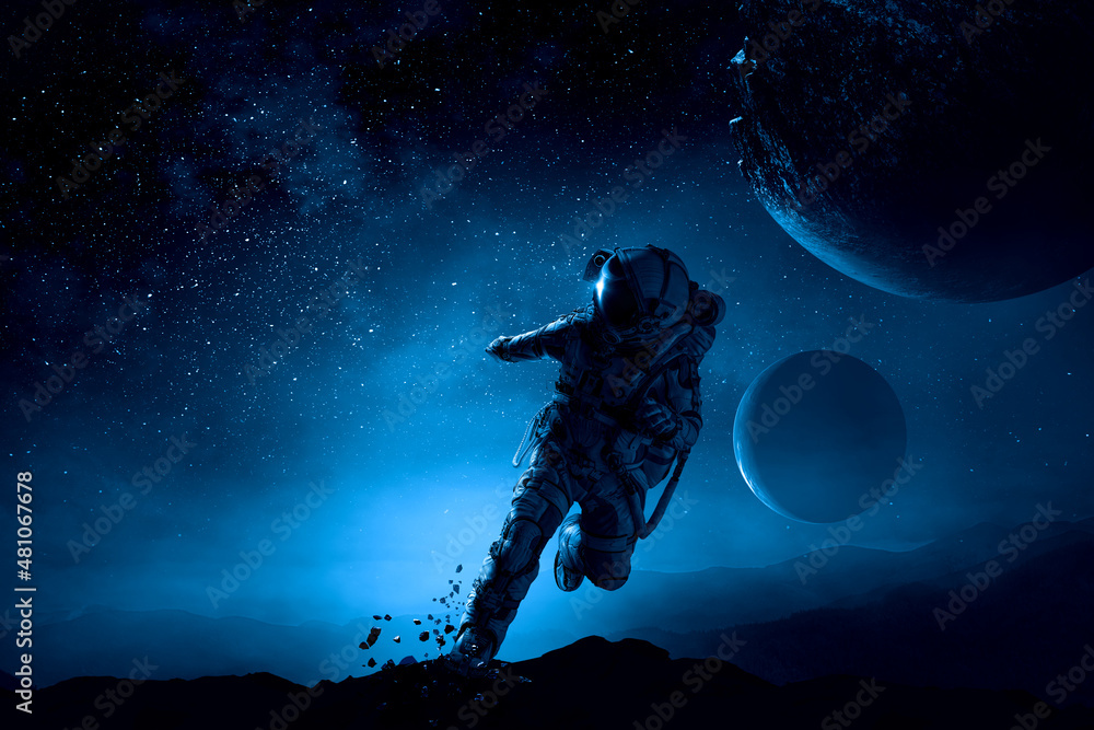 Astronaut and space exploration theme.