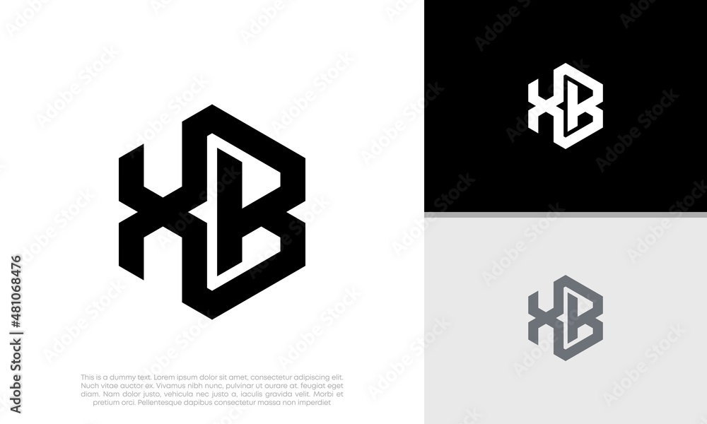 Initials XB logo design. Initial Letter Logo. Initials XB logo design. Initial Letter Logo.