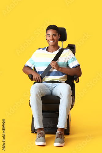 African-American man in car...