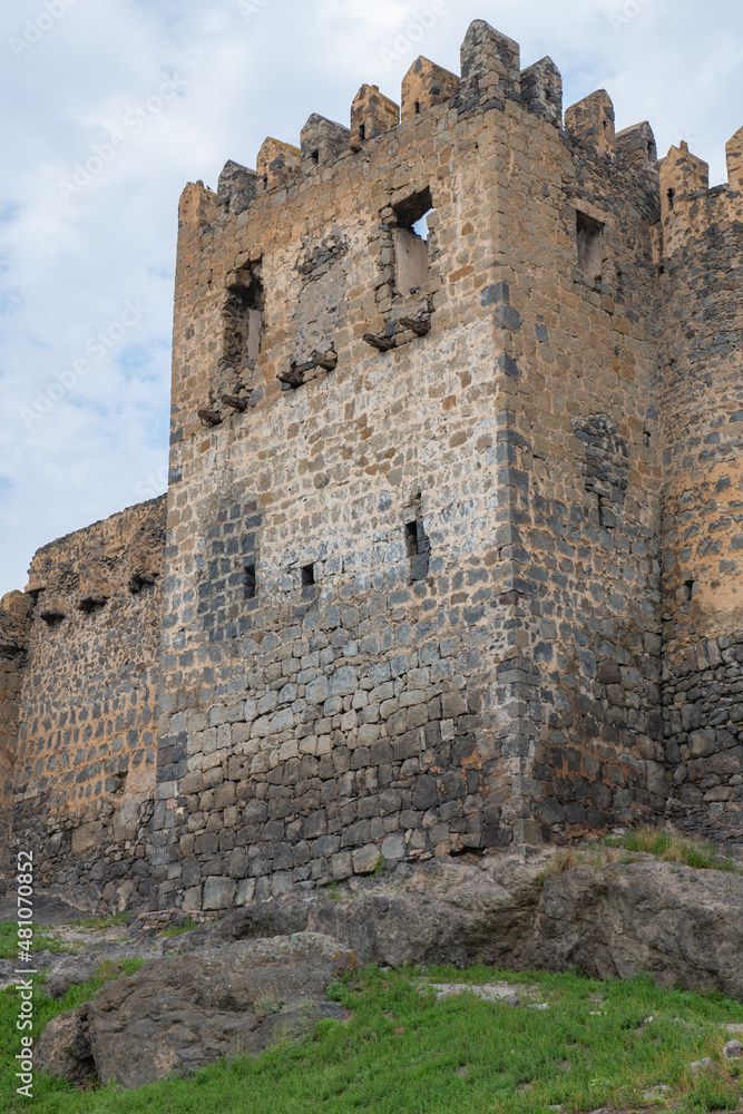 towers and powerful stone walls in the fortress