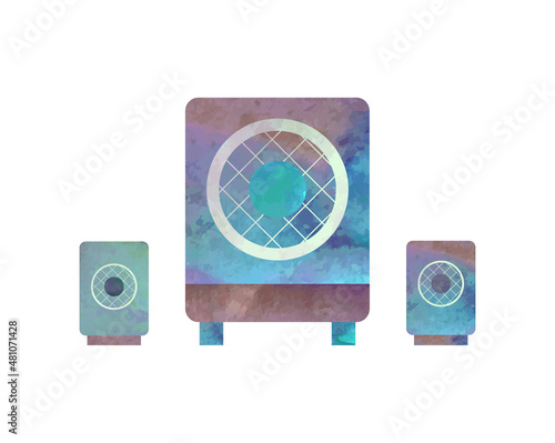 audio speakers vector isolated watercolor textured illustration