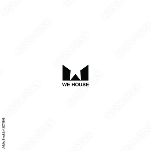 logo letter W we house design , with letter W illustration of a house shape