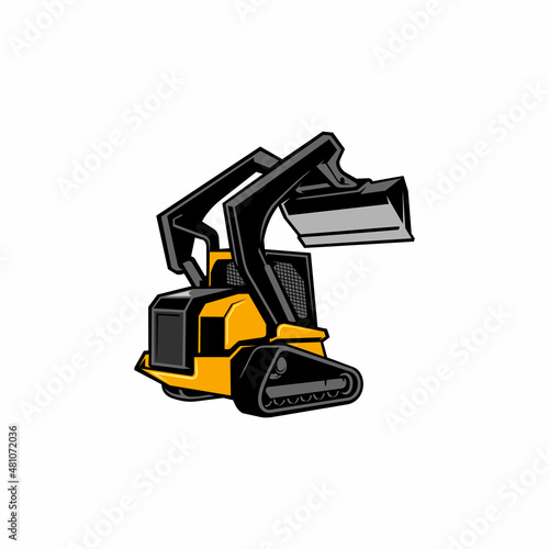 skid steer, loader logo illustration isolated vector	