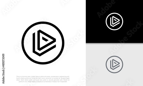 Initials D logo design. Initial Letter Logo. Triangle logo.