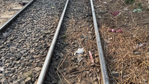 Wallpaper Mural Pan Down Along Railway Tracks To Reveal Dead Rat Laying On Ground With Flies Around It Torontodigital.ca