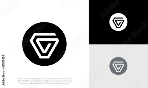 Initials G logo design. Initial Letter Logo. Triangle logo.