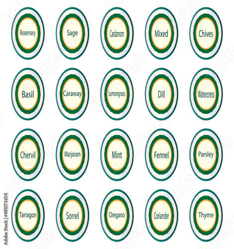 20 Herb Bottle Labels