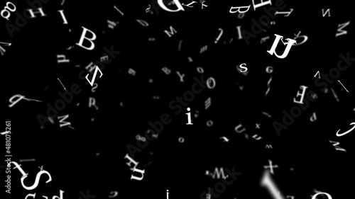 文字 渦巻き パーティクル 16秒 ループ  アルファベット 小文字 大文字 ミックス アルファマット