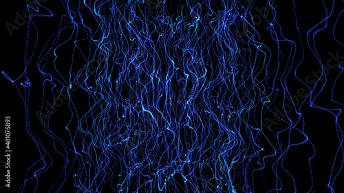 abstract black background with blue glowing particles. minimalistic dark background 8k © zozo