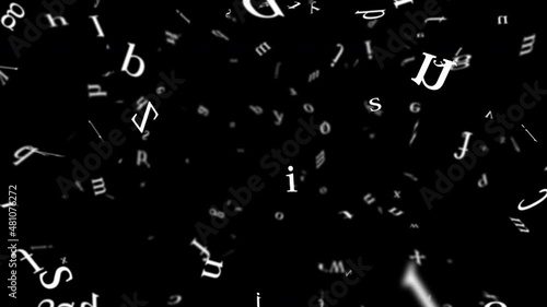 文字 渦巻き パーティクル 16秒 ループ  アルファベット 小文字 アルファマット
