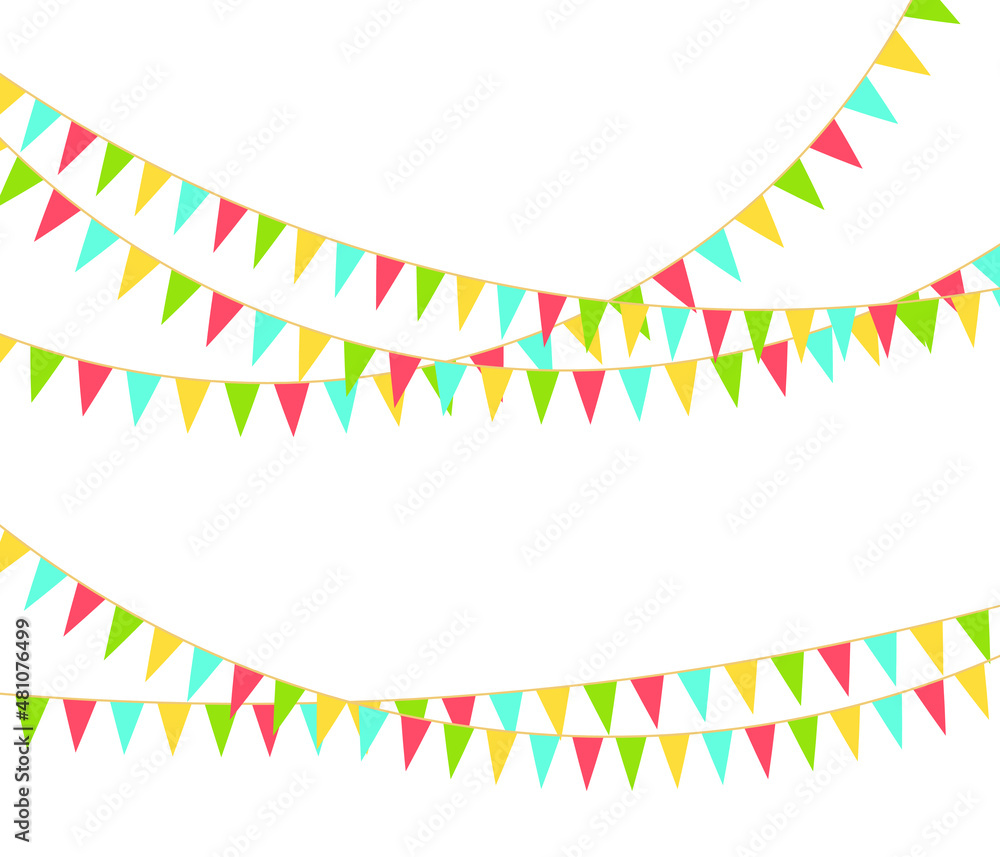 Obraz premium Party colorful flags. Celebration Event, Birthday, Carnival flag garlands.