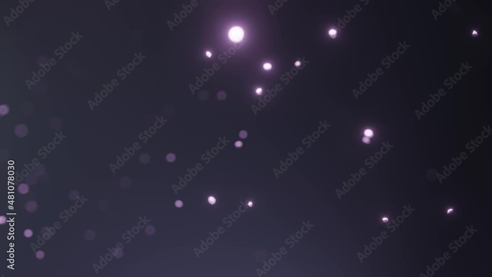 Falling magical dust particles with ambient glowing lights and purple ...
