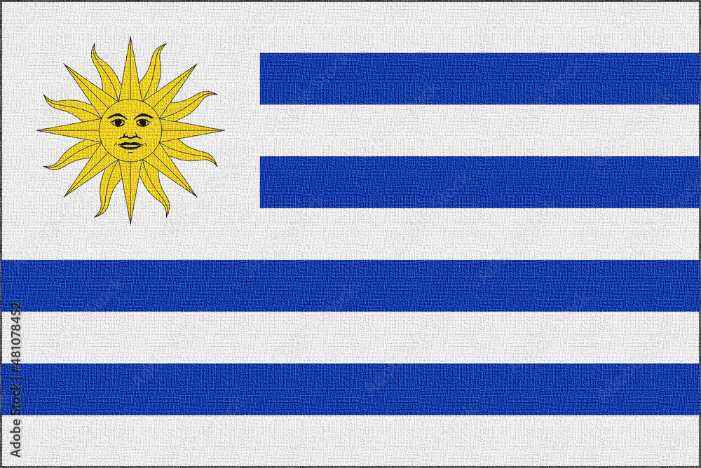 Obraz premium Illustration of the national flag of Uruguay