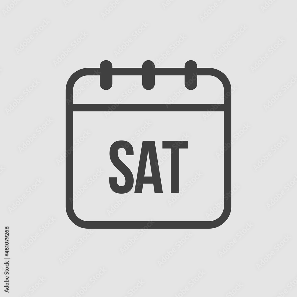 Template icon page calendar, day of week Saturday Template icon page calendar, day of week Saturday