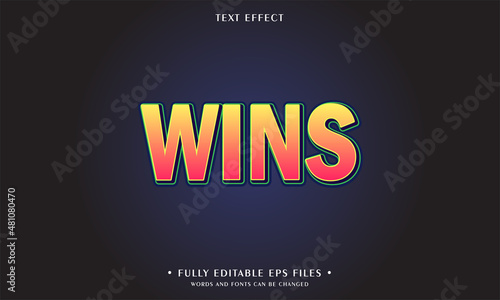 wins style editable text effect