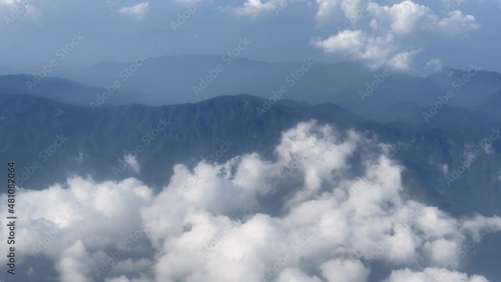 Aerial views of mountains and clouds. Manipur, India. Real time Aerial views of mountains and clouds. Manipur, India. Real time
