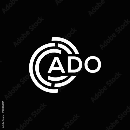 ADO letter logo design on black background. ADO creative initials letter logo concept. ADO letter design. photo