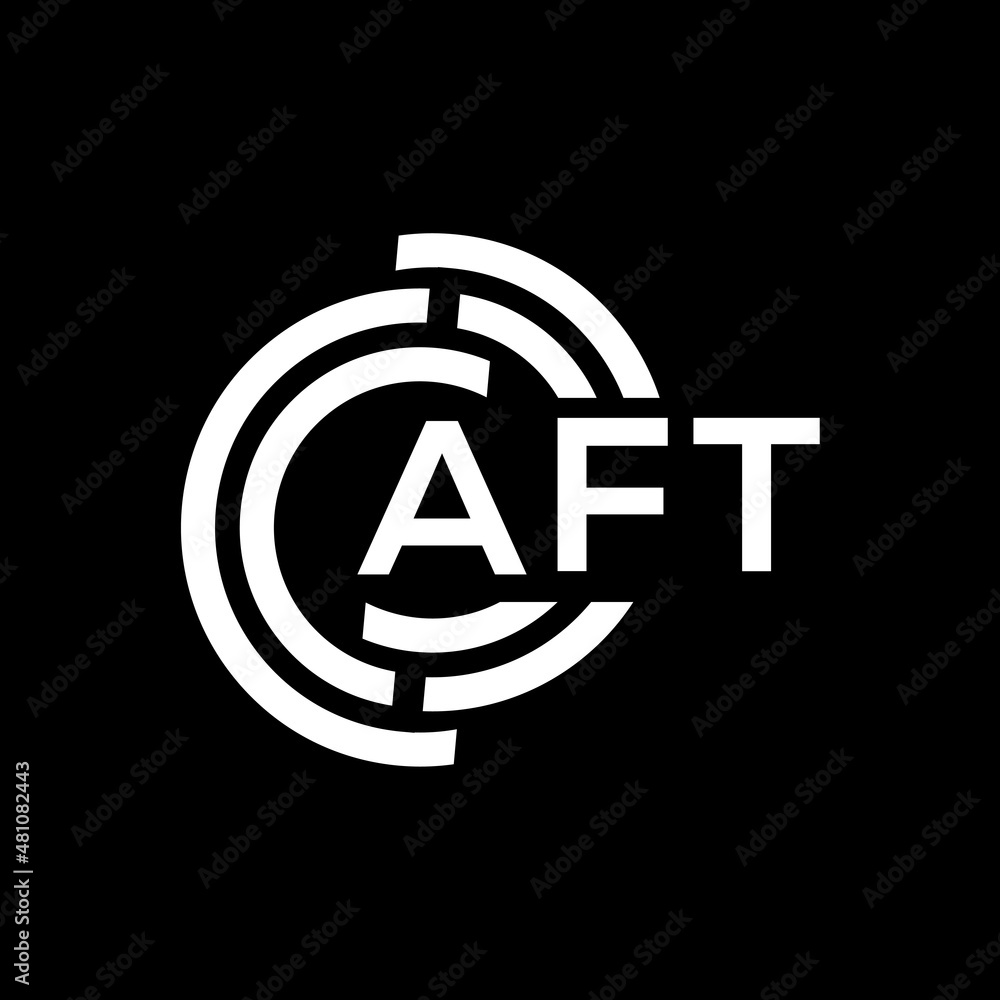 AFT letter logo design on black background. AFT creative initials letter logo concept. AFT letter design. AFT letter logo design on black background. AFT creative initials letter logo concept. AFT letter design.