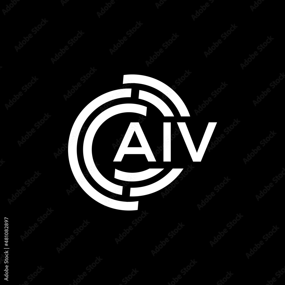 AIV letter logo design on black background. AIV creative initials letter logo concept. AIV letter design. AIV letter logo design on black background. AIV creative initials letter logo concept. AIV letter design.