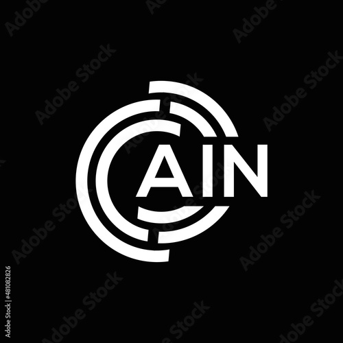 AIN letter logo design on black background. AIN creative initials letter logo concept. AIN letter design. photo