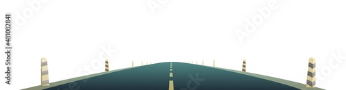 Good asphalt road. Quality modern empty highway. Suburban intercity pathway. Isolated on white background. Vector