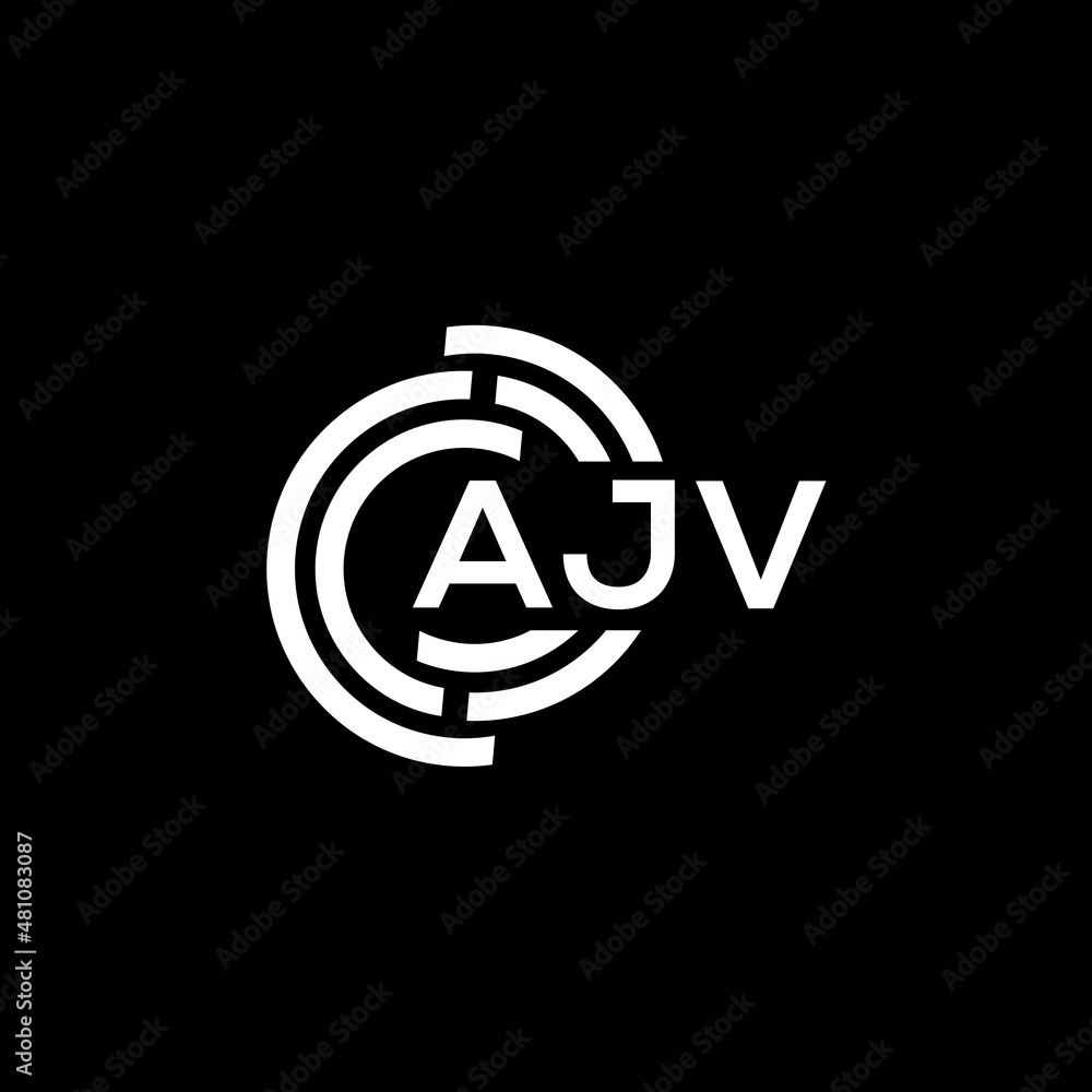AJV letter logo design on black background. AJV creative initials letter logo concept. AJV letter design. AJV letter logo design on black background. AJV creative initials letter logo concept. AJV letter design.