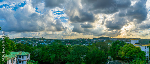 Sunset over the Port Blair skyline, Andaman, India photo