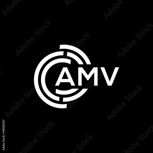 AMV letter logo design on black background. AMV creative initials letter logo concept. AMV letter design. photo