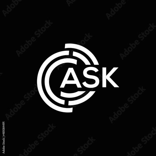 ASK letter logo design on black background. ASK creative initials letter logo concept. ASK letter design.