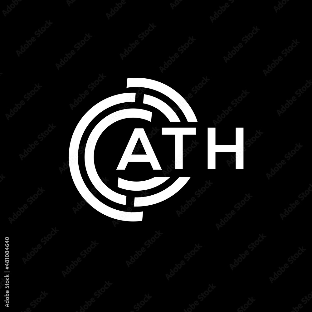 ATH letter logo design on black background. ATH creative initials letter logo concept. ATH letter design. ATH letter logo design on black background. ATH creative initials letter logo concept. ATH letter design.
