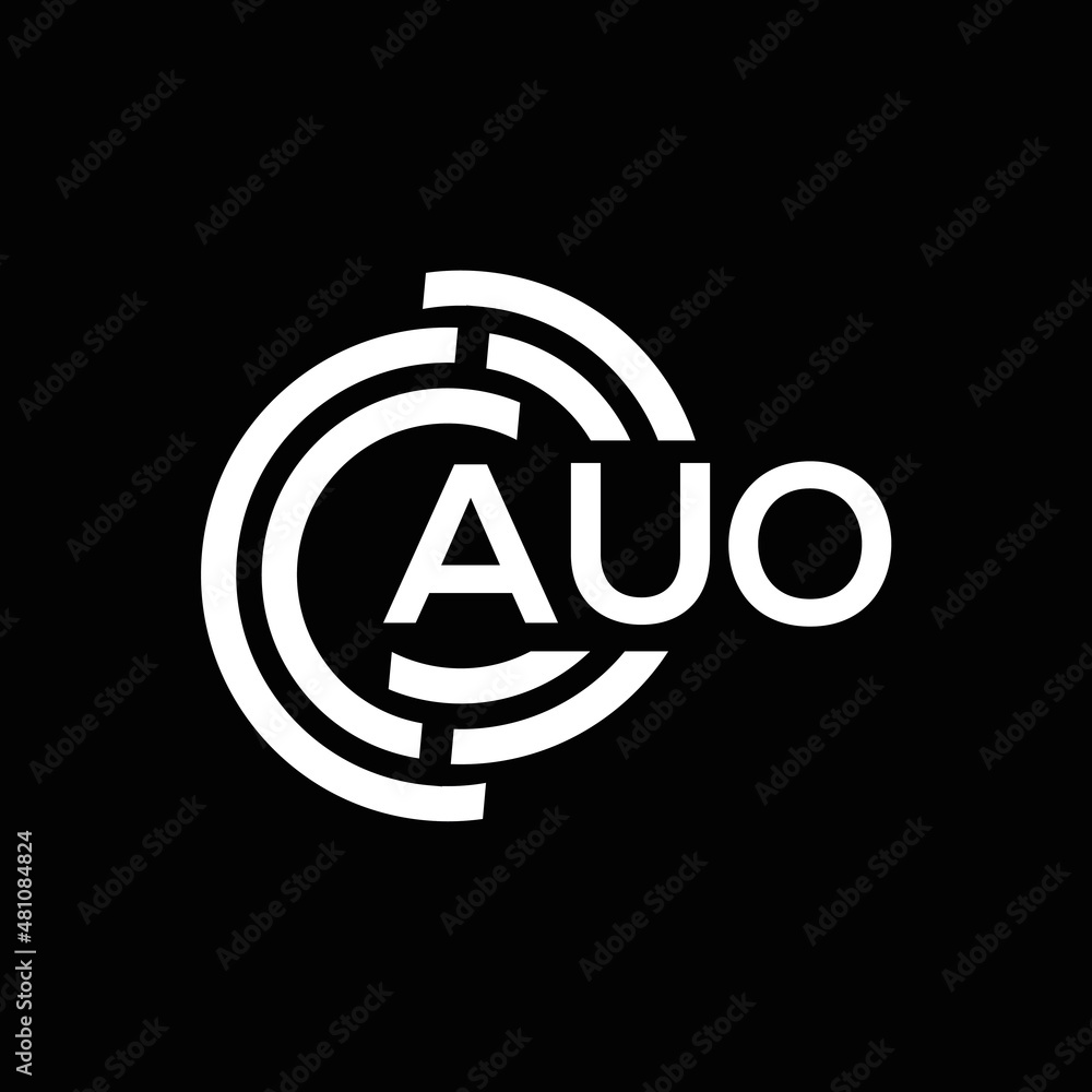 AUO letter logo design on black background. AUO creative initials letter logo concept. AUO letter design. AUO letter logo design on black background. AUO creative initials letter logo concept. AUO letter design.