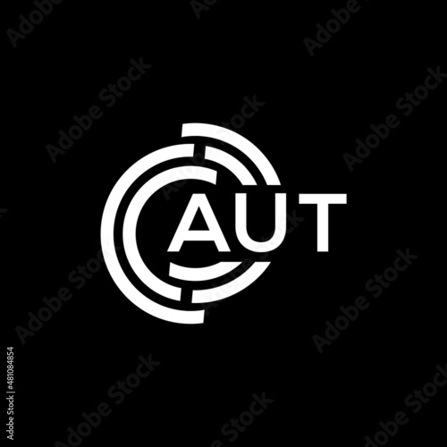 AUT letter logo design on black background. AUT creative initials letter logo concept. AUT letter design.