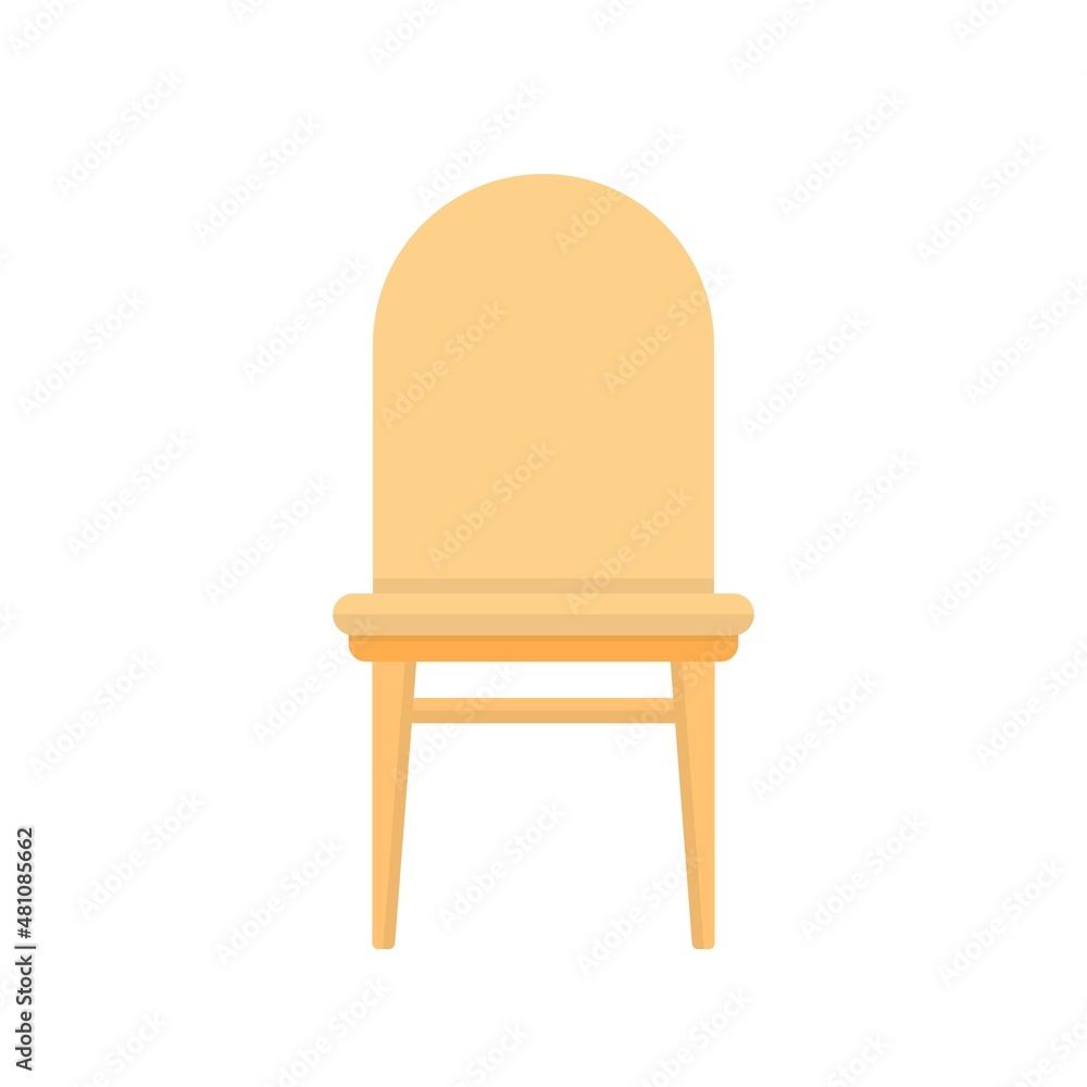 Vector cartoon flat design illustration of yellow chair with backrest, furniture Vector cartoon flat design illustration of yellow chair with backrest, furniture
