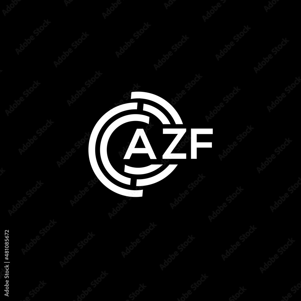 AZF letter logo design on black background. AZF creative initials letter logo concept. AZF letter design. AZF letter logo design on black background. AZF creative initials letter logo concept. AZF letter design.
